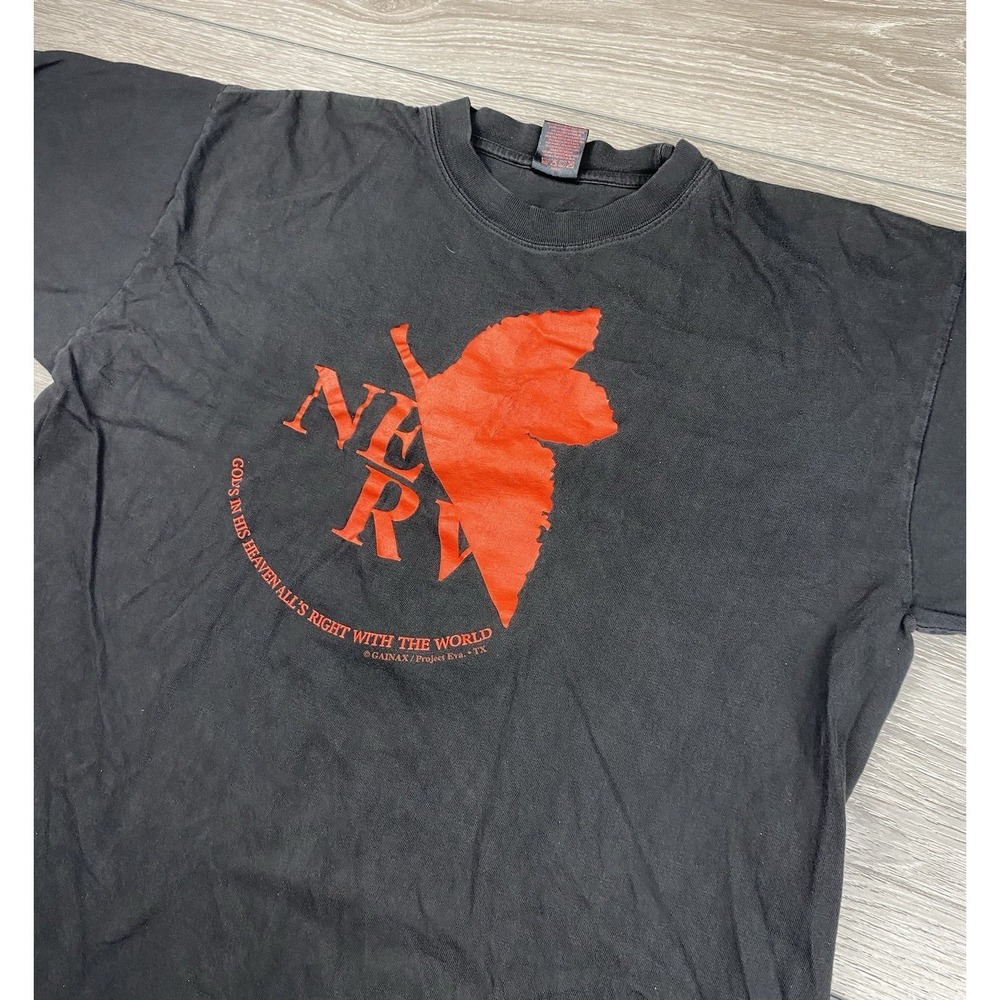 Fashion Victim Men's Neon Genesis Evangelion Vintage NERV Logo Print T Shirt XL